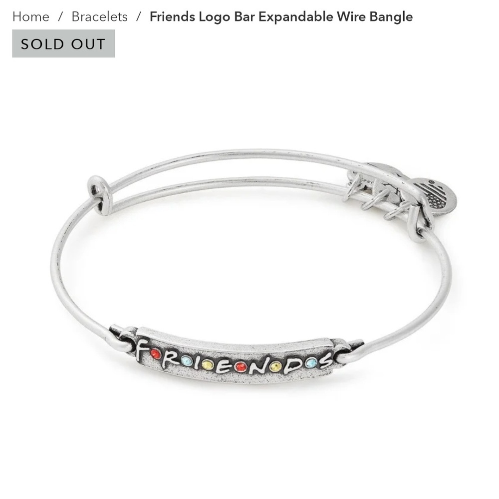 Friends Logo Bar Expandable Wire Bangle